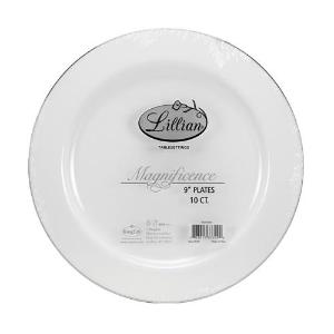 Magnificence - 9" Pearl Plate - Silver Edge - 10 Count (Case Qty: 120)
