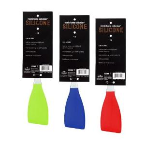 Silicone - Angled Spatula - 3 Assorted Colors (Case Qty: 24)