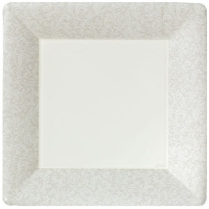 Texture Ivory 10" Square Dinner Paper Plates (Case Qty: 576)