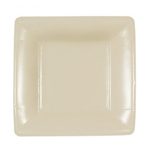Solid Ivory 7" Square Dinner Paper Plates (Case Qty: 576)