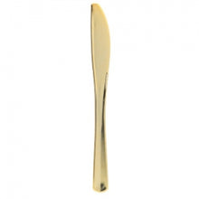 Polished Gold Plastic Cutlery - Knives - 24 Count (Case Qty: 576)