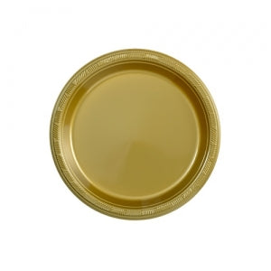 Gold Plastic Plate 7" Round