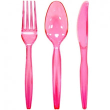 Neon Pink Plastic Combo Cutlery 24 Count (Case Qty: 864)