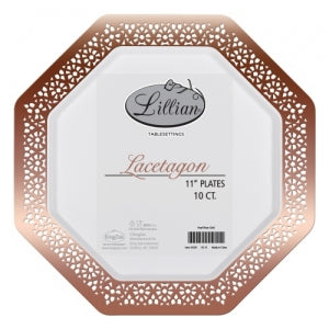 Lacetagon - Polished Rose Gold - 11" Plate (Case Qty: 120)