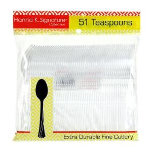 Clear Heavyweight Plastic Teaspoon 51 Count (Case Qty: 1224)