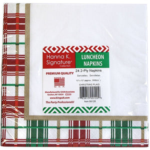 Christmas Plaid Lunch Napkin 40 Count (Case Qty: 1440)
