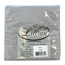 Solid Silver Beverage Paper Napkins 40 Ct. (Qty: 960)