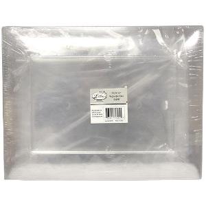 Clear 11.75" Rectangular Plastic Entree Plates (Case Qty: 120)