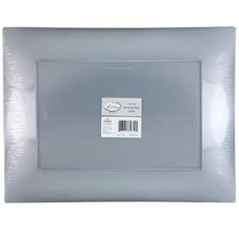 Silver 11.75" Rectangular Plastic Entree Plates (Case Qty: 120)