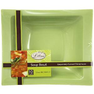 Pistachio 12 oz Rectangular Plastic Soup Bowls (Case Qty: 120)