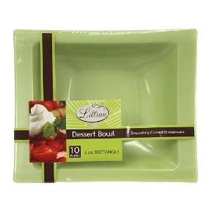 Pistachio 5 oz Rectangular Plastic Dessert Bowls (Case Qty: 120)