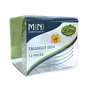 Mini Clear Plastic Triangle Dish (Case Qty: 288)