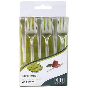 Mini Clear Plastic Forks (Case Qty: 2400)