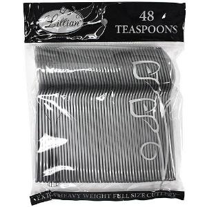 Silver Premium Plastic Teaspoons (Case Qty: 1152)
