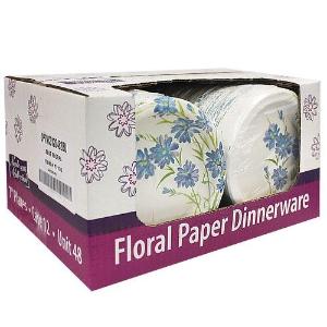 Blue Everyday Floral 7" Paper Plate (Case Qty: 576)