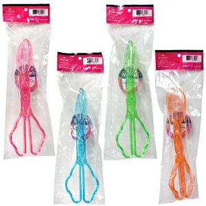 Neon Plastic Salad Tongs 4 Assorted Colors (Case Qty: 48)