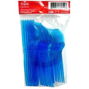 Neon Blue Plastic Combo Cutlery 24 Count (Case Qty: 864)