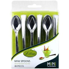 Mini Polished Silver Plastic Spoons (Case Qty: 2400)