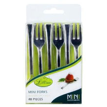 Mini Polished Silver Plastic Forks (Case Qty: 2400)