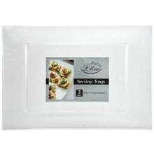 Clear 9" x 13" Rectangular Plastic Tray - 3 Pack (Case Qty: 72)