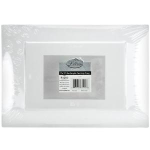 Clear 9" x 13" Rectangular Plastic Tray - 3 Pack (Case Qty: 72)