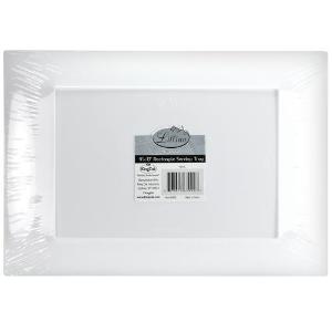Pearl 9" x 13" Rectangular Plastic Tray - 3 Pack (Case Qty: 72)
