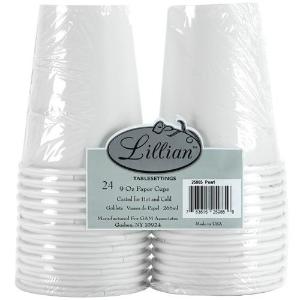 Pearl 9 oz. Hot/Cold Paper Cups - 24 Count (Case Qty: 576)