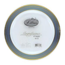 Magnificence - 9" Plastic Plate - Platinum - 10 ct. (Case Qty: 120)