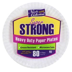 Heavy Duty White 9" Paper Plates - 80 Count (Case Qty: 960)