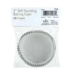 Elements - 3" Self-Standing Foil Baking Cups - Silver - 48 Count (Case Qty: 1152)