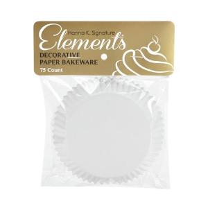 Elements - 3" Self-Standing Baking Cups - White - 75 Count (Case Qty: 1800)