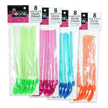 Neon Spoon Straws 8 Count (Case Qty: 384)
