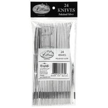 Polished Silver Plastic Cutlery - Knives - 24 Count (Case Qty: 576)