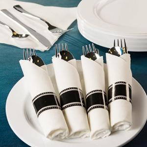 Cutlery - Black - Pre-Rolled Cutlery - Acetate Box (Case Qty: 60)