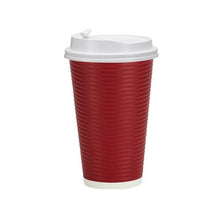 Ripple Hot Cup with Lid - Maroon - 30 count