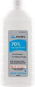 Swan 70% Isopropyl Rubbing Alcohol, 16 Oz. Bottle, Box Of 12