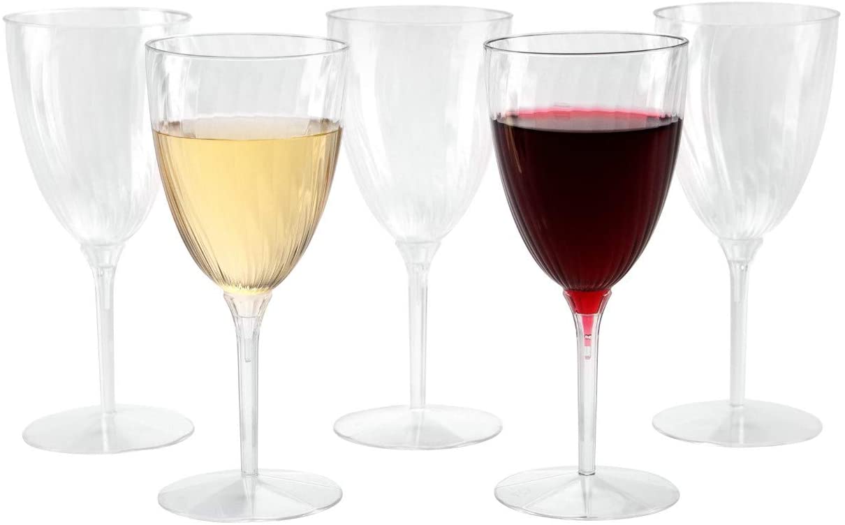 Lillian Tablesettings Premium Wine Glasses, Disposable Plastic Cups, 96 Count 8 Oz.