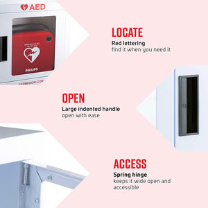 Stainless Steel AED Cabinet | 16 x 6 x 15 Inch | With Door-Activated Alarm