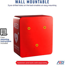 Stainless Steel AED Cabinet | 14 x 8 x 15.5 Inch Wall Mount Storage Cabinet for Defibrillators | Compact AED Surface Mount Cabinet