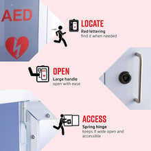 Stainless Steel AED Cabinet | 14 x 8 x 15.5 Inch  | With Emergency Strobe Light, Door-Activated Alarm & Key