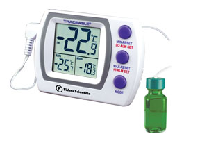 Fisher Scientific Traceable Refrigerator/Freezer Alarm Thermometer, Single range: -40 Deg to +50