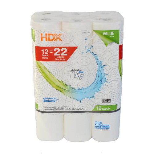 HDX Paper Towel 2-Ply (12 Rolls)