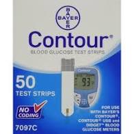 Blood Glucose Test Strip Contour 50 Test Strips per Box Bayer Healthcare Model: 7097C