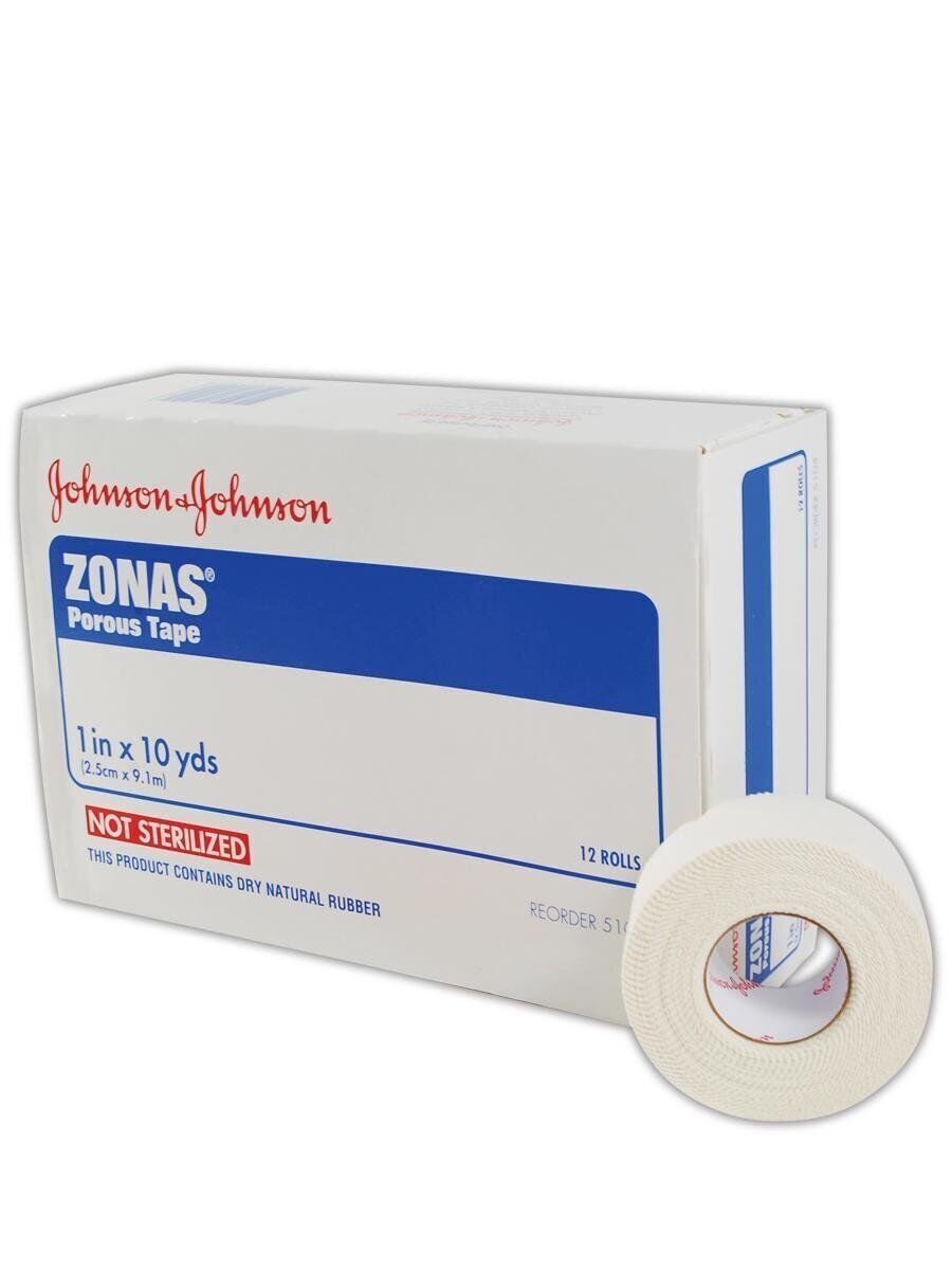 JOHNSON & JOHNSON ZONAS POROUS ATHLETIC TRAINERS TAPE 1 in x 10yds #5104