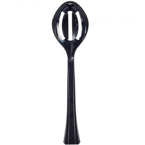 Black Plastic Slotted Salad Serving Spoon 72 Count (Case Qty: 72)