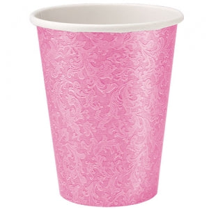 Pink Texture 9oz Hot/Cold Paper Cup 24 Ct. (Case Qty: 576)