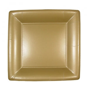 Solid Gold 7" Square Dinner Paper Plates (Case Qty: 576)