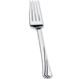 Polished Silver Plastic Forks 36 Count (Case Qty: 864)
