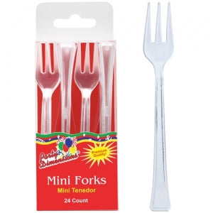 Mini Clear Plastic Forks (Case Qty: 1152)