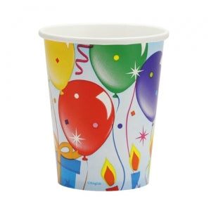 Birthday Balloons - 9 oz. Paper Cups - 12 Count (Case Qty: 432)